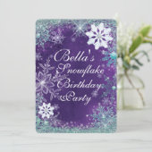Winter Wonderland Snowflake Party Einladungen (Stehend Vorderseite)
