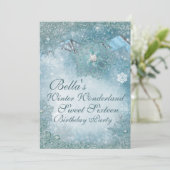 Winter Wonderland Snowflake Party Einladungen (Stehend Vorderseite)