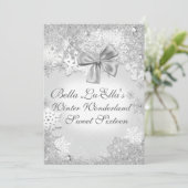 Winter Wonderland Snowflake Party Einladungen (Stehend Vorderseite)