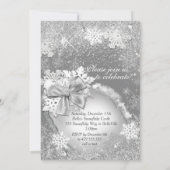 Winter Wonderland Snowflake Party Einladungen (Rückseite)