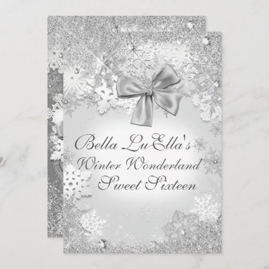 Winter Wonderland Snowflake Party Einladungen (Vorne/Hinten)