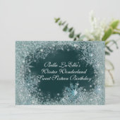 Winter Wonderland Snowflake Party Einladungen (Stehend Vorderseite)