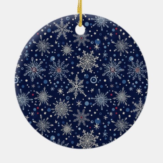 Winter Wonderland Snowflake Photo Keramik Ornament (Hinten)