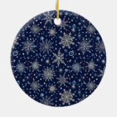 Winter Wonderland Snowflake Photo Keramik Ornament (Hinten)