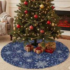 Winter Wonderland Snowflake Polyester Weihnachtsbaumdecke