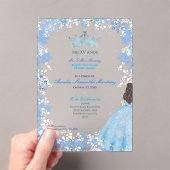 Winter Wonderland Snowflake Quinceañera Acryleinladungen (Insitu (Handheld))