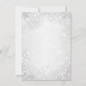 Winter Wonderland Snowflake Quinceanera Einladung (Rückseite)