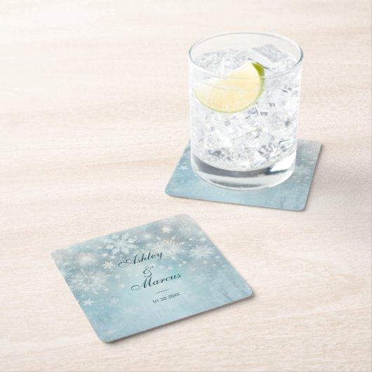 Winter Wonderland Snowflake Rechteckiger Pappuntersetzer (Vor Ort)