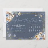 Winter Wonderland Snowflake Save the Date Einladung (Vorderseite)
