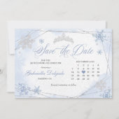 Winter Wonderland Snowflake Save the Date Einladung (Vorderseite)