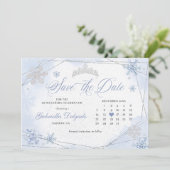 Winter Wonderland Snowflake Save the Date Einladung (Stehend Vorderseite)