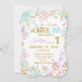Winter Wonderland Snowflake Sparkone Geburtstag Einladung (Vorderseite)