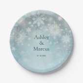 Winter Wonderland Snowflake Wedding Pappteller (Vorderseite)