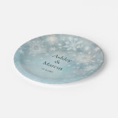 Winter Wonderland Snowflake Wedding Pappteller (Schrägansicht)