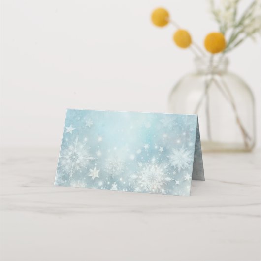 Winter Wonderland Snowflake Wedding Platzkarte (Vorderseite)