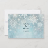 Winter Wonderland Snowflake Wedding RSVP (Rückseite)