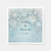 Winter Wonderland Snowflake Wedding RSVP Serviette (Vorderseite)