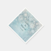 Winter Wonderland Snowflake Wedding RSVP Serviette (Ecke)