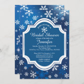 Winter Wonderland Snowflakes Brautparty Einladung (Vorne/Hinten)