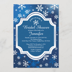Winter Wonderland Snowflakes Brautparty Einladung