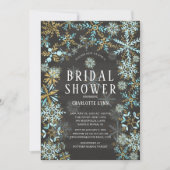 Winter Wonderland Snowflakes Brautparty Einladung (Vorderseite)