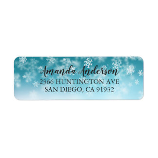 Winter Wonderland Snowflakes Brautparty Labels