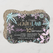 Winter Wonderland Snowflakes/Schneeflocken Sparkon Feiertagskarte (Vorne/Hinten)