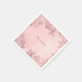 Winter Wonderland Snowflakes Soft Pink Elegante Serviette (Ecke)