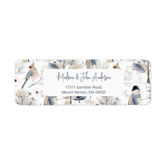 Winter Wonderland Snowman and Bird Pattern (Vorne)