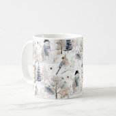 Winter Wonderland Snowman and Bird Pattern Kaffeetasse (Vorderseite Links)