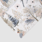 Winter Wonderland Snowman and Bird Pattern Seidenpapier (Ausschnitt)