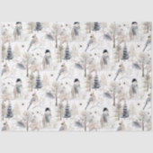 Winter Wonderland Snowman and Bird Pattern Seidenpapier (Vorderseite)