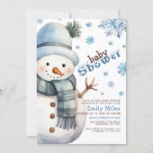 Winter Wonderland Snowman Baby Dusche Einladung (Vorderseite)