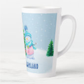 Winter Wonderland Snowman Couple Latte Tasse (Rechts)
