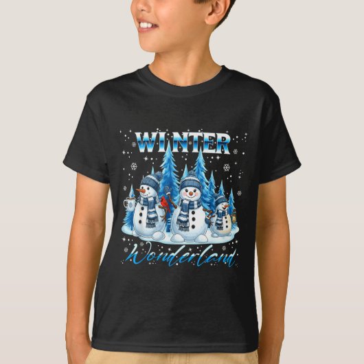 Winter Wonderland Snowman Family Snowflake Cozy Wi T-Shirt (Vorderseite)