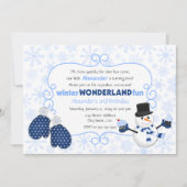 Winter Wonderland Snowman Geburtstag Einladung (Vorderseite)
