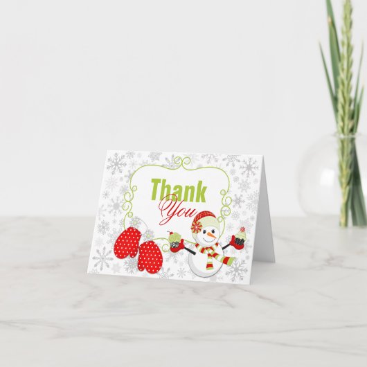 Winter Wonderland Snowman Mittens Danke (Vorderseite)