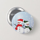 Winter Wonderland Snowman Unser erstes Weihnachtsf Button (Vorne & Hinten)