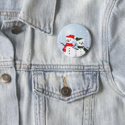 Winter Wonderland Snowman Unser erstes Weihnachtsf Button (Beispiel)