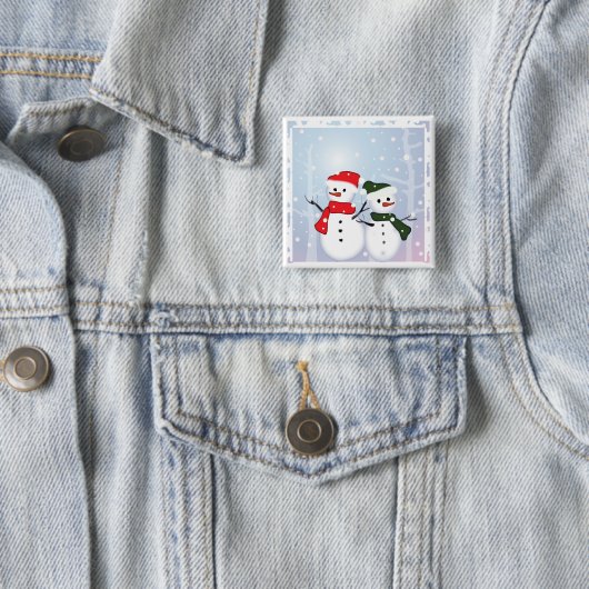 Winter Wonderland Snowman Unser erstes Weihnachtsf Button (Beispiel)