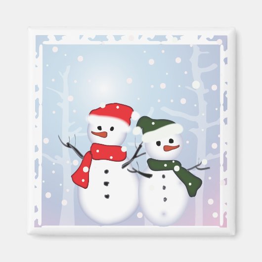 Winter Wonderland Snowman Unser erstes Weihnachtsf Magnet (Vorne)