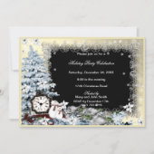 Winter Wonderland Snowman Weihnachtsfest Party lad Einladung (Vorderseite)