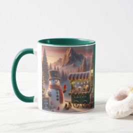 Winter Wonderland Snowman's Hot Chocolate Cart Tasse