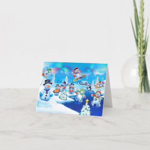 Winter Wonderland Snowmen Design Weihnachtskarte Feiertagskarte