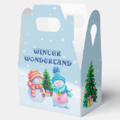Winter Wonderland Snowmen Gefälligkeitsbox Geschenkschachtel (Geöffnet)
