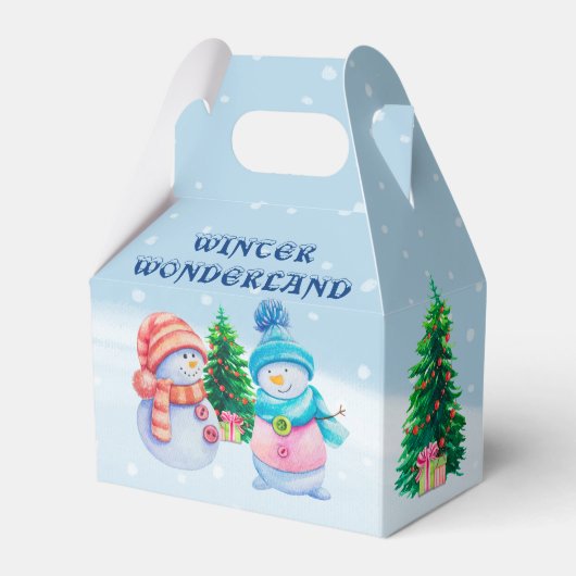 Winter Wonderland Snowmen Gefälligkeitsbox Geschenkschachtel (Vorderseite)