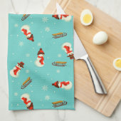 Winter Wonderland Snowmen Geschirrtuch (Viertel Falte)