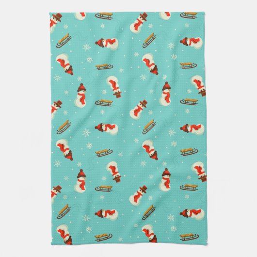 Winter Wonderland Snowmen Geschirrtuch (Vertikal)