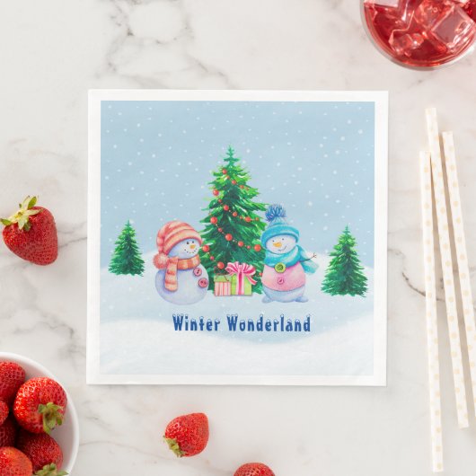 Winter Wonderland Snowmen Paper Napkin Serviette (Beispiel)
