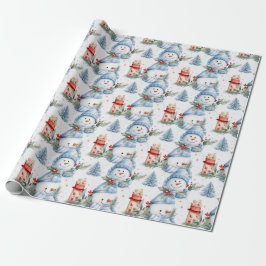 Winter Wonderland Snowmen Wrapping Paper Geschenkpapier